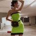 4Designer Contrast Color  Ruched Strapless Short Dress