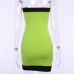 8Designer Contrast Color  Ruched Strapless Short Dress