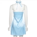 4Designer Faux Pearl  Tie-Wrap  Halter Sleeveless Dress