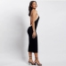 7Elegant Patchwork Backless Midi Dresses For Women