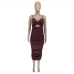 12Elegant Solid Backless Camisole Midi Dresses For Women