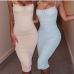 24Elegant Solid Ruched Camisole Bodycon Dress