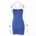7Embroidered Letter Cut Out Sleeveless Dresses