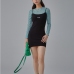 6Embroidered Letter Spaghetti Strap Mini Dress For Ladies