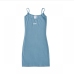 10Embroidered Letter Spaghetti Strap Mini Dress For Ladies