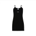 11Embroidered Letter Spaghetti Strap Mini Dress For Ladies