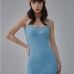 1Embroidered Letter Spaghetti Strap Mini Dress For Ladies