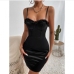 3Eyelash Lacework  Pure Color Cami Dress