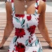 3Floral Pure Color Trendy Sleeveless Short Dress