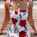 1Floral Pure Color Trendy Sleeveless Short Dress