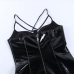 9Glossy Solid Backless Black Sexy Dress