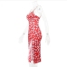 4Heart Printed Spaghetti Strap  Backless Sleeveless Midi Dress