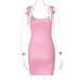 10Heart Printed Women Summer  Spaghetti Strap  Sleeveless Dress