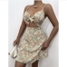 4Hollow Out Floral Sexy Sleeveless Camisole Dress 