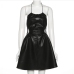 5Individual Hollow Out Chain Halter A-Line PU Dress