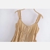 4Irregular Ruched Single Button Sleeveless Midi Dress