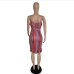 8Irregular Striped V Neck Sleeveless Mini Dress