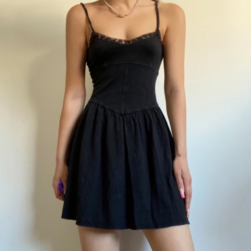 Lacework Camisole Fitted A Line Dress