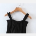3Ladies Black Ruffles Backless Sleeveless Short Dress
