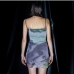5Ladies Printed Backless Camisole Bodycon Short Prom Dress