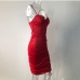 7Ladies Ruched Spaghetti Strap Prom Sleeveless Dress