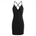 12Latest Summer Solid V Neck Backless Bodycon Dress
