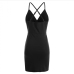 13Latest Summer Solid V Neck Backless Bodycon Dress