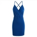 14Latest Summer Solid V Neck Backless Bodycon Dress