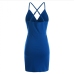 15Latest Summer Solid V Neck Backless Bodycon Dress