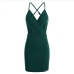 16Latest Summer Solid V Neck Backless Bodycon Dress