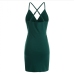17Latest Summer Solid V Neck Backless Bodycon Dress