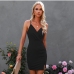 3Latest Summer Solid V Neck Backless Bodycon Dress