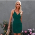 10Latest Summer Solid V Neck Backless Bodycon Dress