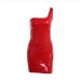 12Leather Solid One Shoulder Sleeveless Dress