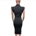 7Leisure Black V Neck Sleeveless Knee Length  Dress