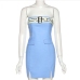 7Letter Printed Patchwork Ladies Strapless Dress