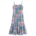 6Loose Print Sleeveless Midi Dress For Women
