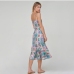 1Loose Print Sleeveless Midi Dress For Women