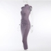 9Mock Neck Solid Ruched Sleeveless Midi Dress