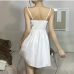 7New Chic Ruched White Sleeveless Dress Women