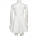 10New Chic Ruched White Sleeveless Dress Women