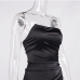 9New Design Ruched Strapless Satin Dress