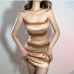 3New Printed Spaghetti Strap Drawstring Ruched Dress