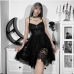 13New Trendy Solid Black Sleeveless Lace Dress