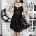 14New Trendy Solid Black Sleeveless Lace Dress