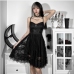 15New Trendy Solid Black Sleeveless Lace Dress