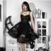 16New Trendy Solid Black Sleeveless Lace Dress