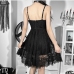 20New Trendy Solid Black Sleeveless Lace Dress