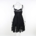 5New Trendy Solid Black Sleeveless Lace Dress