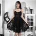 1New Trendy Solid Black Sleeveless Lace Dress